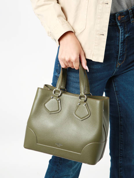 Small Leather Néo Izy Satchel Lancel Green neo izy A12133 other view 1
