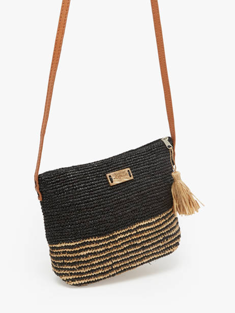 Crossbody Bag L'atelier Du Crochet Raphia Le voyage en panier Black l'atelier du crochet AM753 other view 2