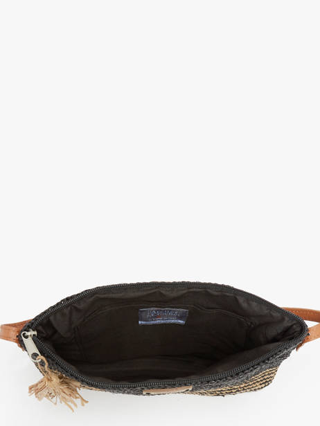 Crossbody Bag L'atelier Du Crochet Raphia Le voyage en panier Black l'atelier du crochet AM753 other view 3