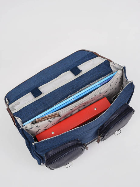 Wheeled Schoolbag 2 Compartments Cameleon Blue vintage fantasy PBVGCA35 other view 4