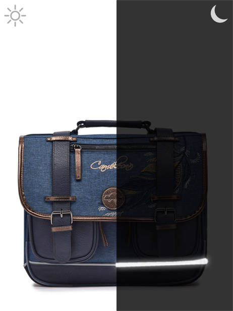 Wheeled Schoolbag 2 Compartments Cameleon Blue vintage fantasy PBVGCA35 other view 7