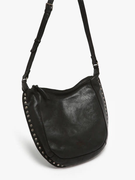 Shoulder Bag Barcelone Leather Basilic pepper Black barcelone BBAC02 other view 2
