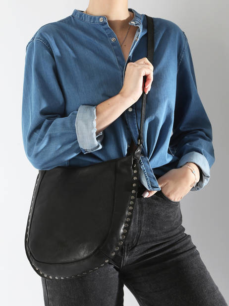 Shoulder Bag Barcelone Leather Basilic pepper Black barcelone BBAC02 other view 1