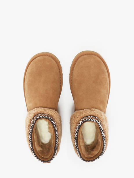 Boots Classic Ultra Mini Maxi Curly In Leather Ugg Beige women 1158263 other view 4