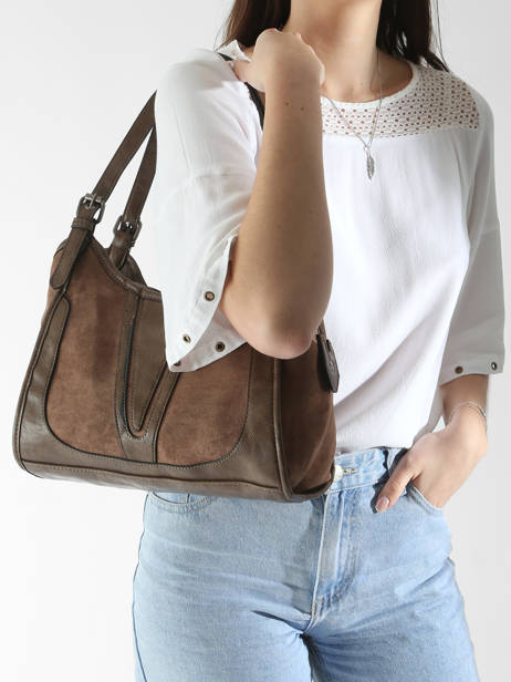 Sac PortÃ© Ã©paule Winter Velvet Miniprix Beige winter velvet 3661 vue secondaire 1