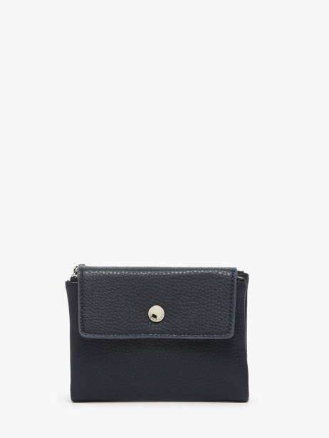Coin Purse With Card Holder Miniprix Blue grained F5019