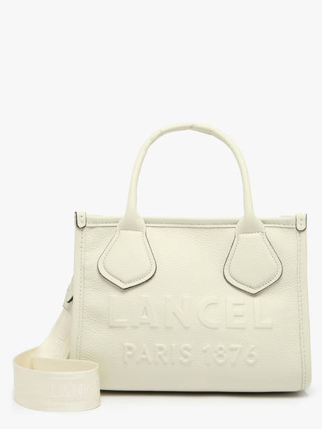 Small Leather Jour Tote Bag Lancel Beige jour A12995