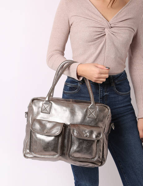 Leather Le Dandy A4 Satchel Paul marius Silver vintage S other view 1