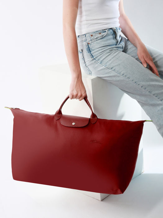 Longchamp Le pliage green Travel bag Red