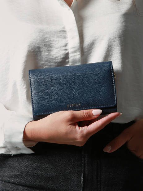 Medium Leather Tradition Wallet Etrier Blue tradition ETRA095M other view 1