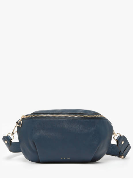 Large Leather Tradition Belt Bag Etrier Blue tradition ETRA022L