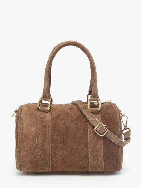 Handbag Velvet Leather Milano Brown velvet VE25066 other view 3