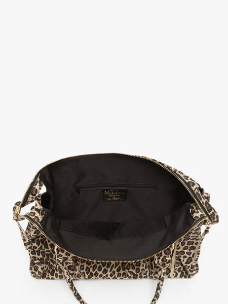 Shoulder Bag Velvet Leopardo Leather Milano Beige velvet leopardo VL24095 other view 2