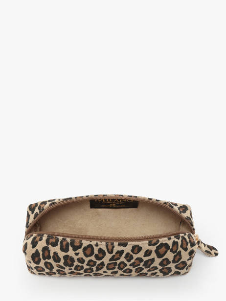 Pouch Leather Milano Beige velvet leopardo VL22116 other view 1