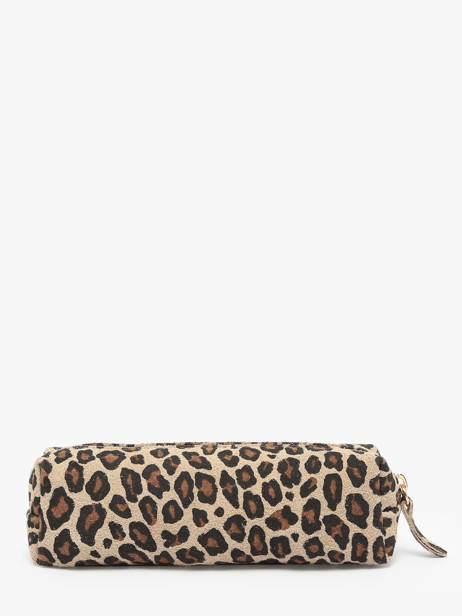 Pouch Leather Milano Beige velvet leopardo VL22116 other view 2