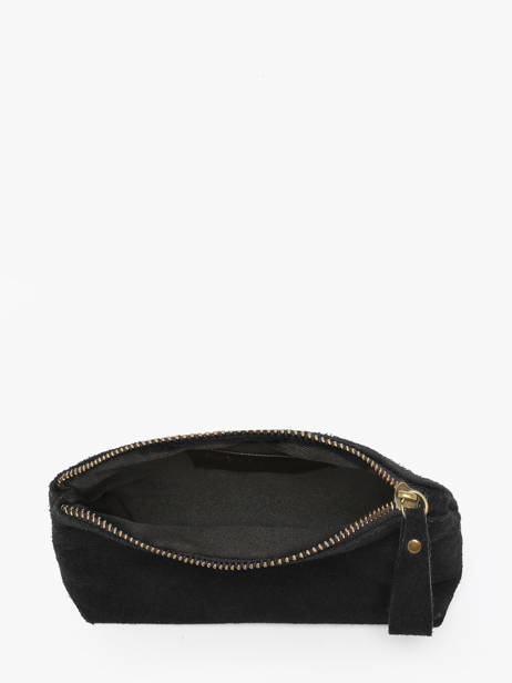 Pouch Leather Milano Black velvet VE22114 other view 1