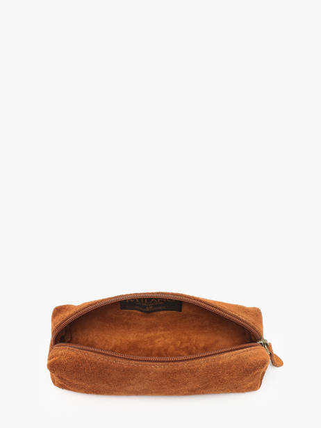 Pouch Leather Milano Brown velvet VE22116 other view 1