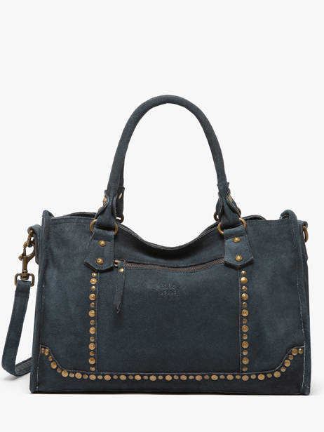 Handbag Houston Leather Basilic pepper Blue houston BHOU22