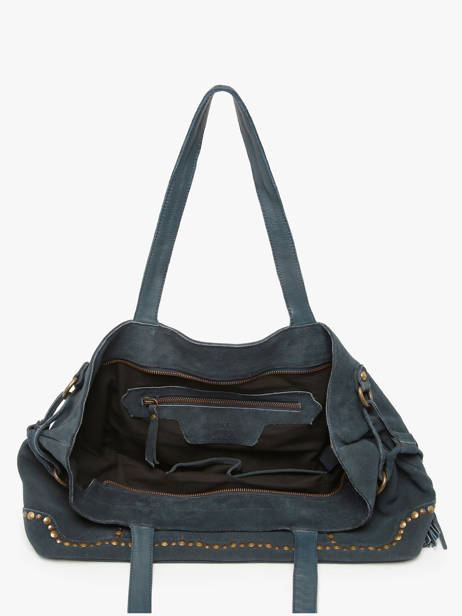 Shoulder Bag Houston Leather Basilic pepper Blue houston BHOU80 other view 2