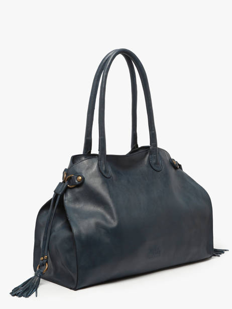 Sac Porté épaule Cow Cuir Basilic pepper Bleu cow BCOW85 vue secondaire 1