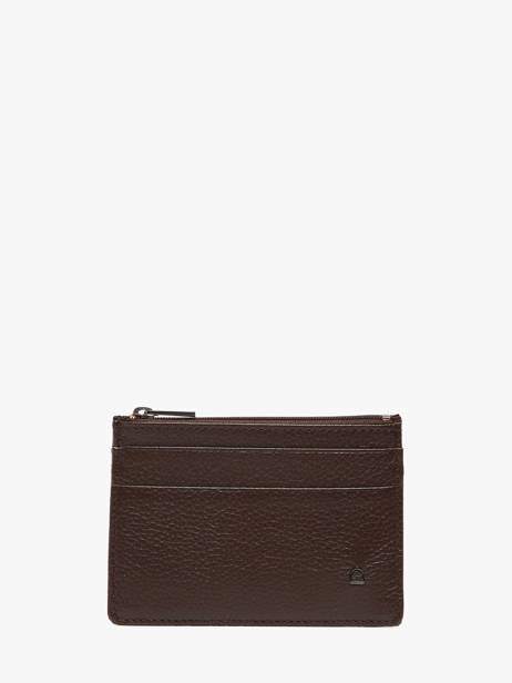 Card Holder Leather Etrier Brown madras EMAD5004