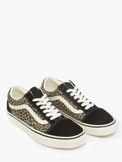 Sneakers Old Skool En Cuir Vans Noir women D6WYY61 vue secondaire 1