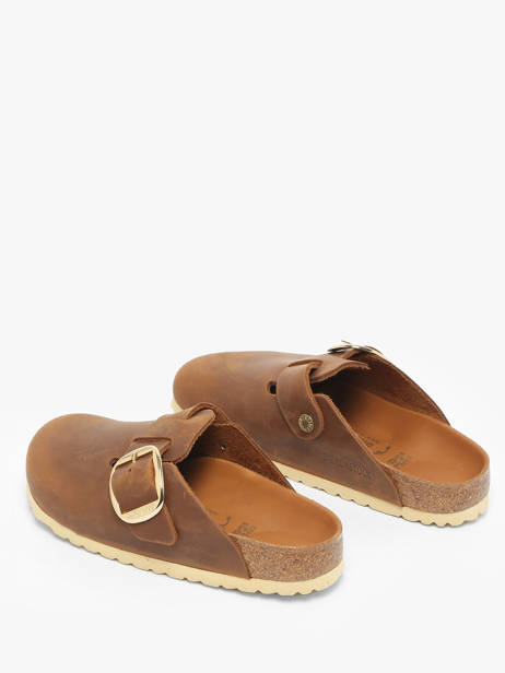 Mules Boston Big Buckle En Cuir Birkenstock Marron women 1030446 vue secondaire 2