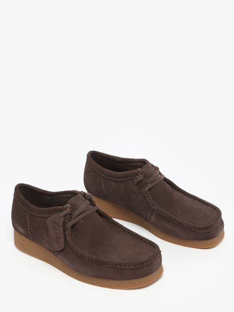 Mocassins Wallabee En Cuir Clarks Marron men 26178279 vue secondaire 1