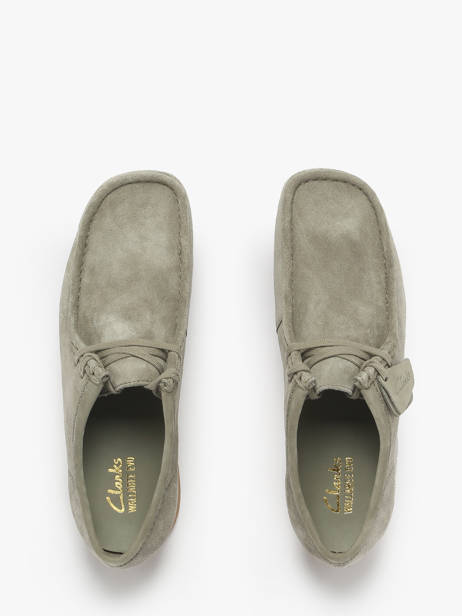Mocassins Wallabee En Cuir Clarks Vert men 26183447 vue secondaire 3