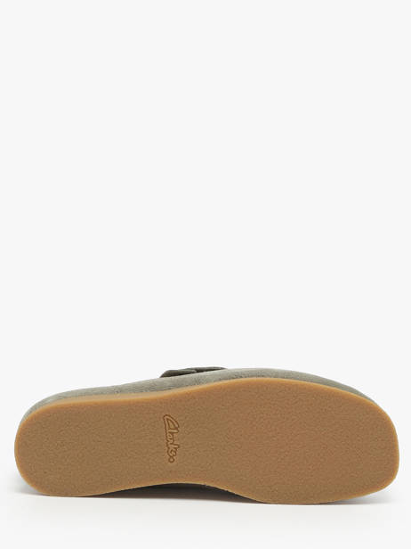 Mocassins Wallabee En Cuir Clarks Vert men 26183447 vue secondaire 4