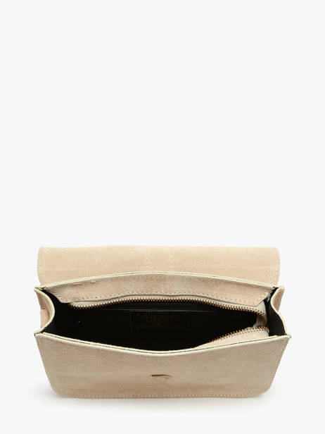 Sac Bandoulière Velvet Cuir Milano Beige velvet VE25063 vue secondaire 3