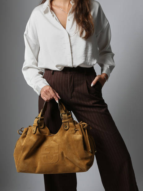 Sac Porté épaule Chiara Cuir De Saumon Gerard darel Jaune chiara DCS84407 vue secondaire 1