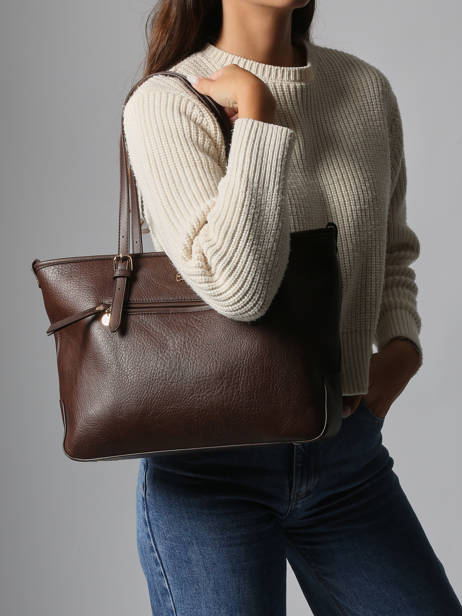 Sac Porté épaule Zip Lulu castagnette Marron zip ZAHERE vue secondaire 1