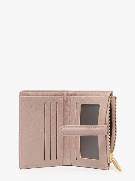 Porte-monnaie Porte-cartes David jones Rose saffiano P163 vue secondaire 1