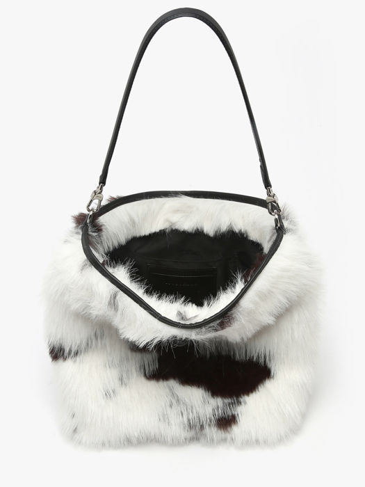 Longchamp Roseau toile fourrure Besaces Blanc