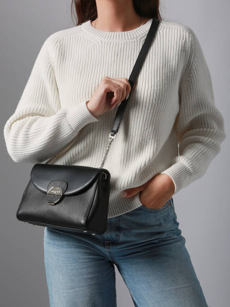 Sac Bandouliere Foulonne Pia Cuir Lancaster Noir pia 60 vue secondaire 1