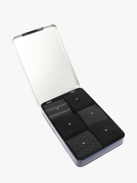 Chaussettes Homme 6 Paires Boîte Cadeau Tommy hilfiger Noir socks 71235373 vue secondaire 2