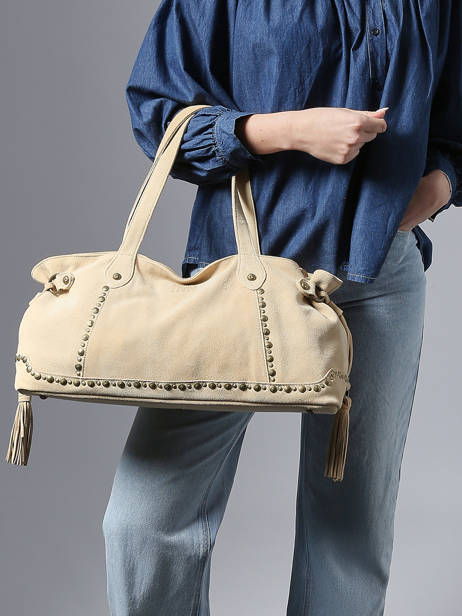 Sac Porté épaule Houston Cuir Basilic pepper Beige houston BHOU80 vue secondaire 1