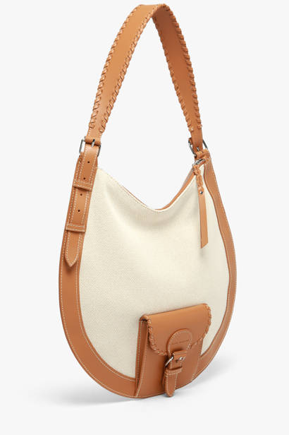 Sac Le Hobo M Escapade Cuir Et Coton Paul marius Beige escapade HOBOMESC vue secondaire 2