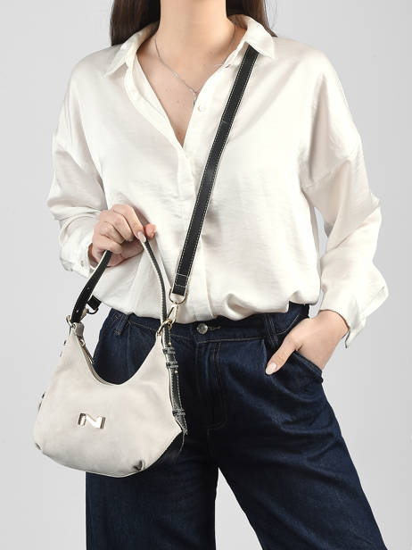 Sac Bandoulière Sam Cuir Daim Nathan baume Beige vogue 4 vue secondaire 1