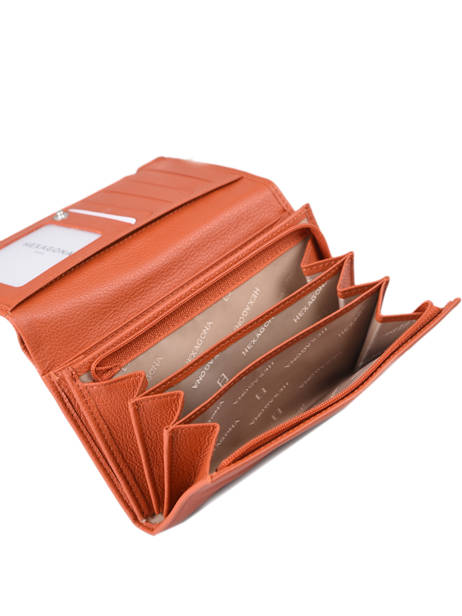 Leather Confort Wallet Hexagona Orange confort 467779 other view 2