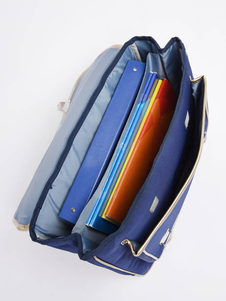 Cartable 1 Compartiment Caramel et cie Bleu boheme FI vue secondaire 3