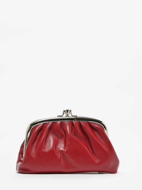 Coin Purse Leather Hexagona Red coconut E77271 other view 2