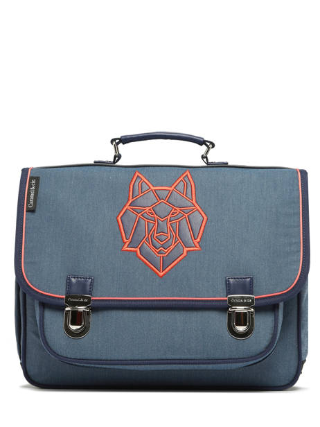 2-compartment Satchel Caramel et cie Blue fier GA
